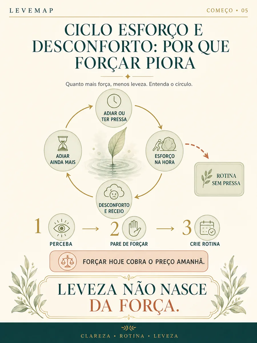 Ficha LEVEMAP 04 — Ciclo esforço e desconforto: por que forçar piora