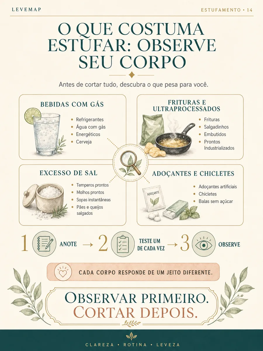 Ficha LEVEMAP 13 — O que costuma estufar: observe seu corpo