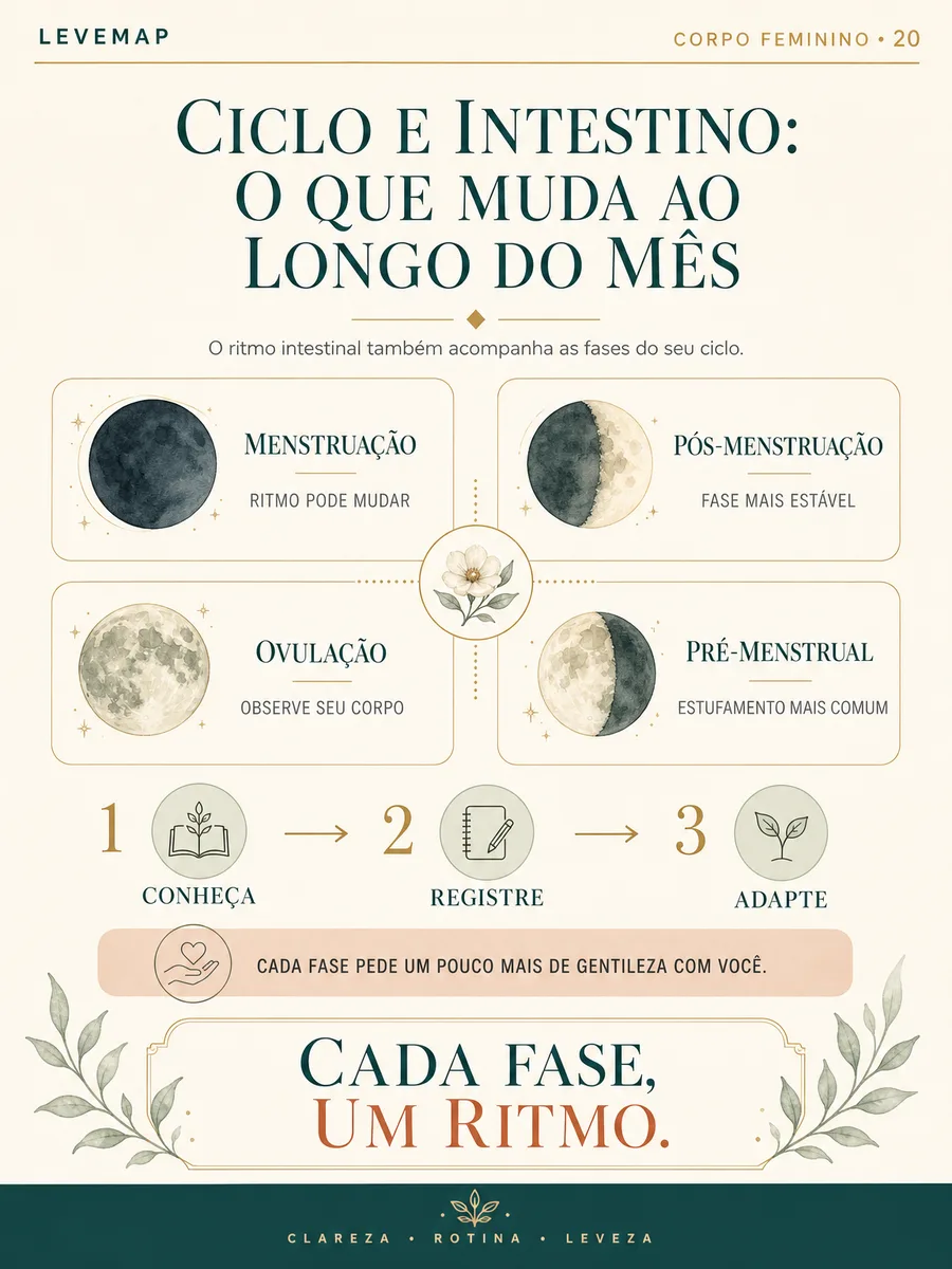 Ficha LEVEMAP 18 — Ciclo e intestino: o que muda ao longo do mês